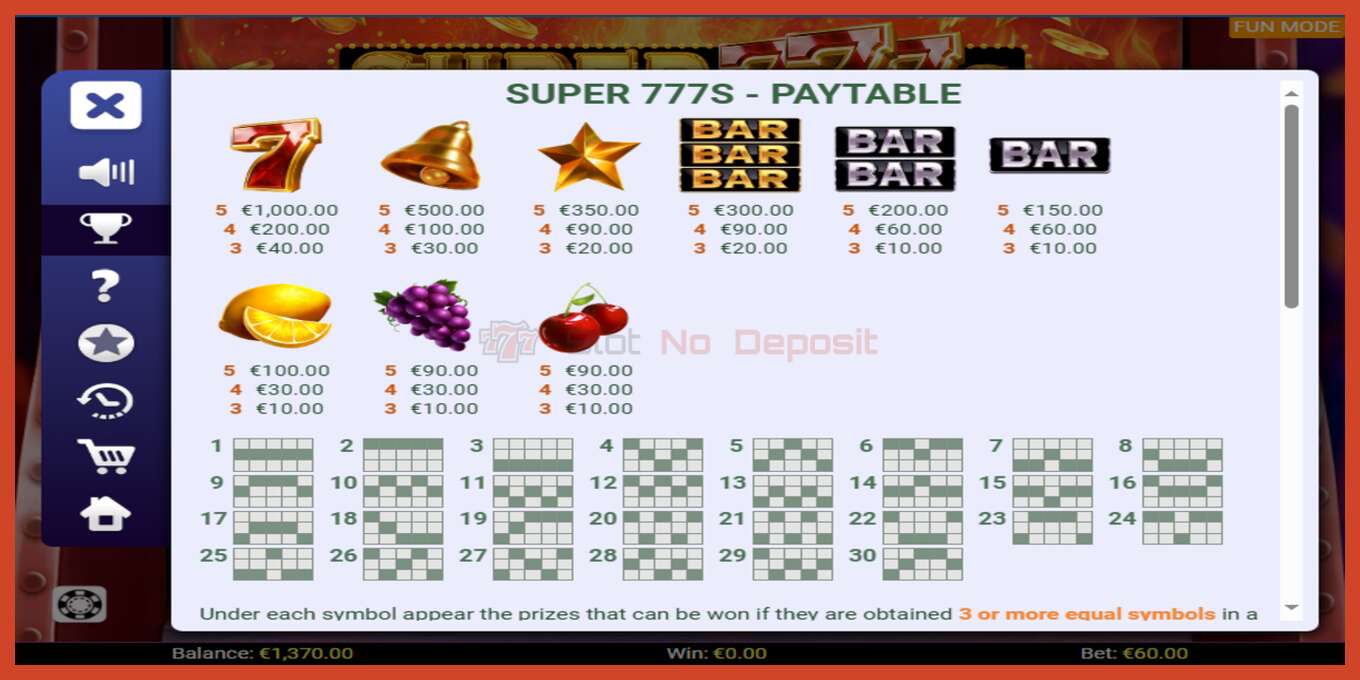 Slot-Screenshot: Super 777s keine anzahlung, nummer - 1