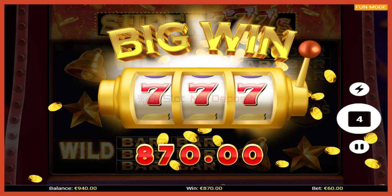 Slot-Screenshot: Super 777s keine anzahlung, nummer - 3