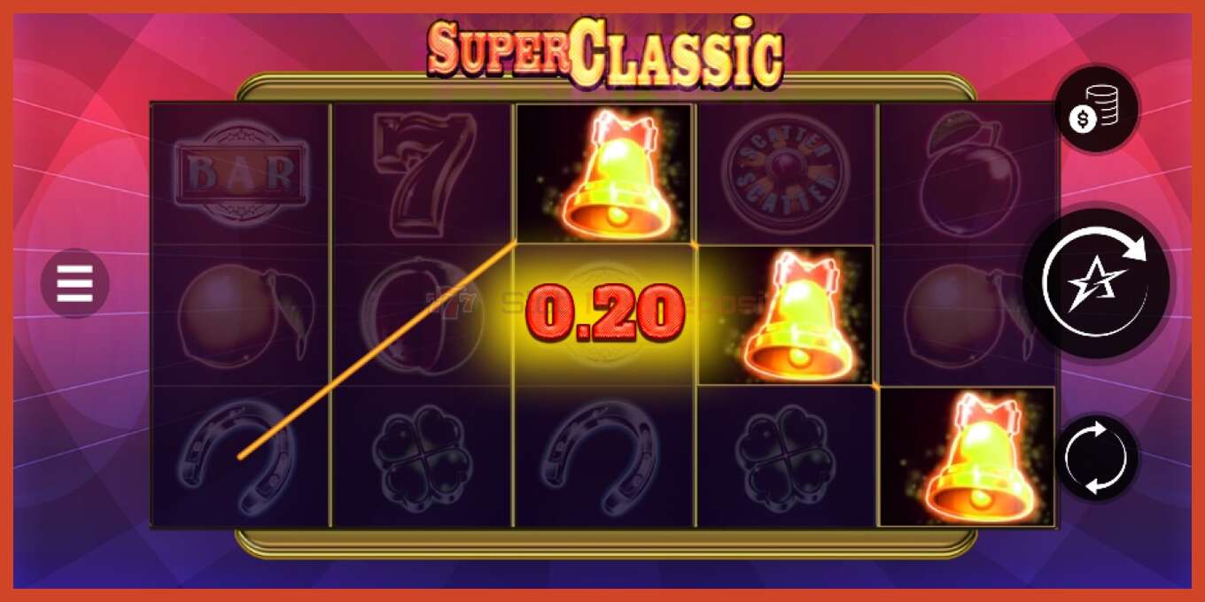 Slot скриншоту: Super Classic депозит жок, саны - 3