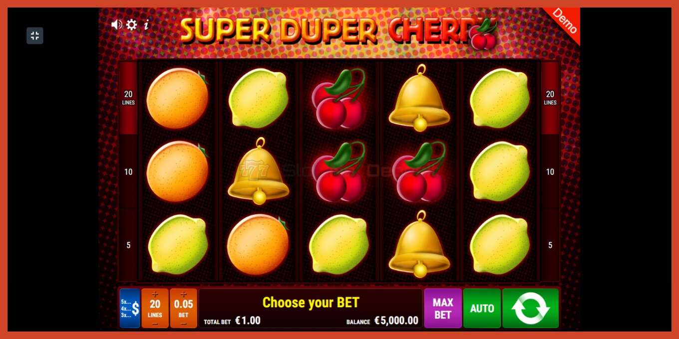 Slot screenshot: Super Duper Cherry no deposit, number - 1