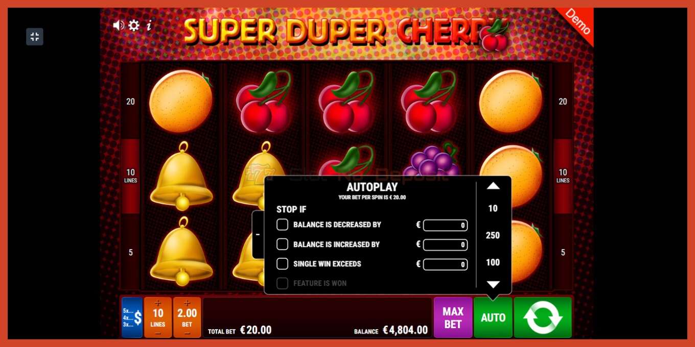 Slot screenshot: Super Duper Cherry no deposit, number - 5