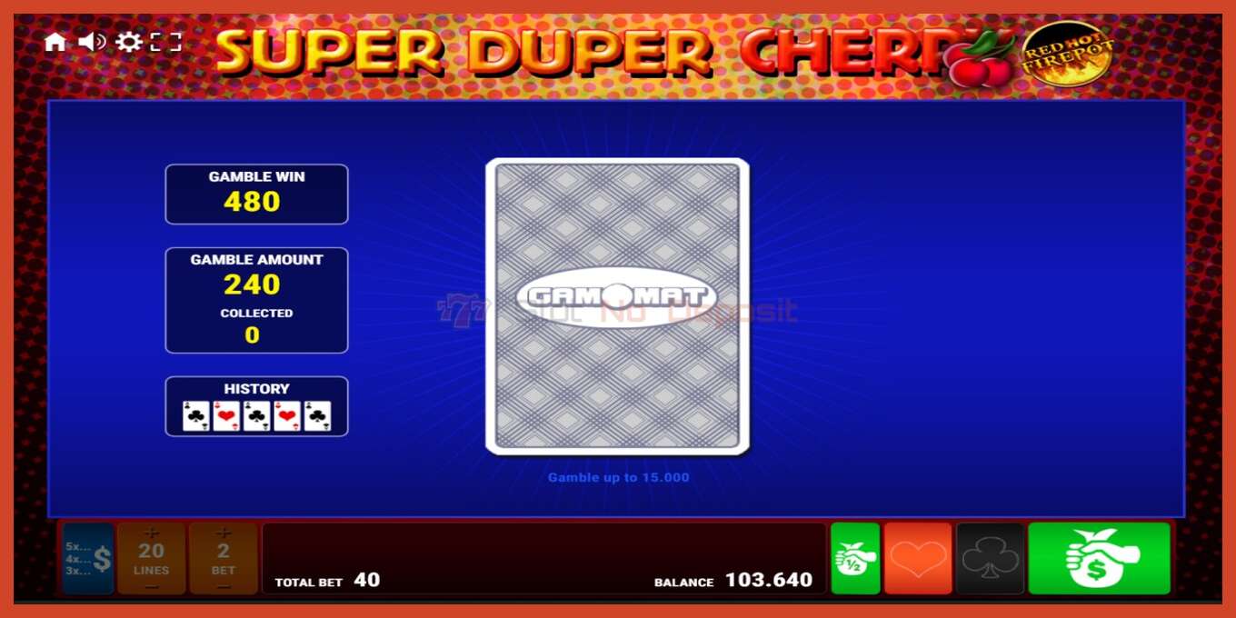 Slot screenshot: Super Duper Cherry Red Hot Firepot no deposit, number - 4