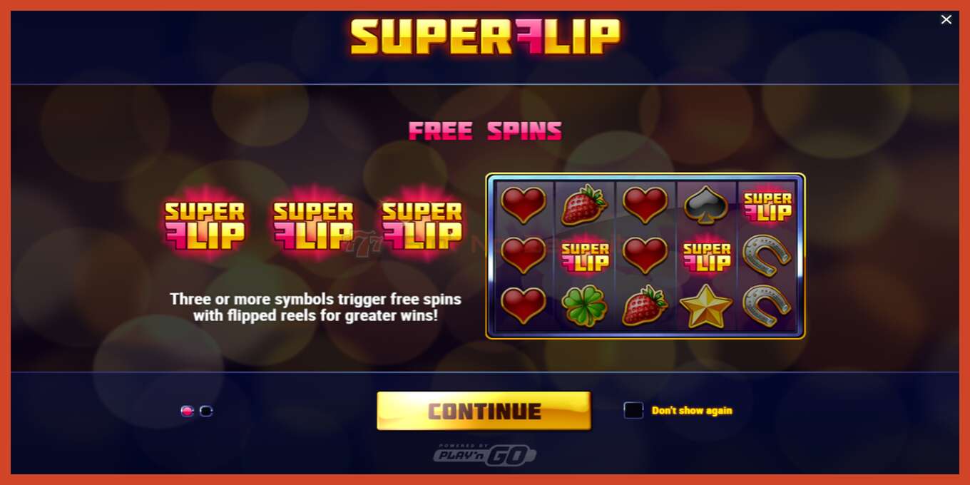 Slot screenshot: Super Flip no deposit, number - 1