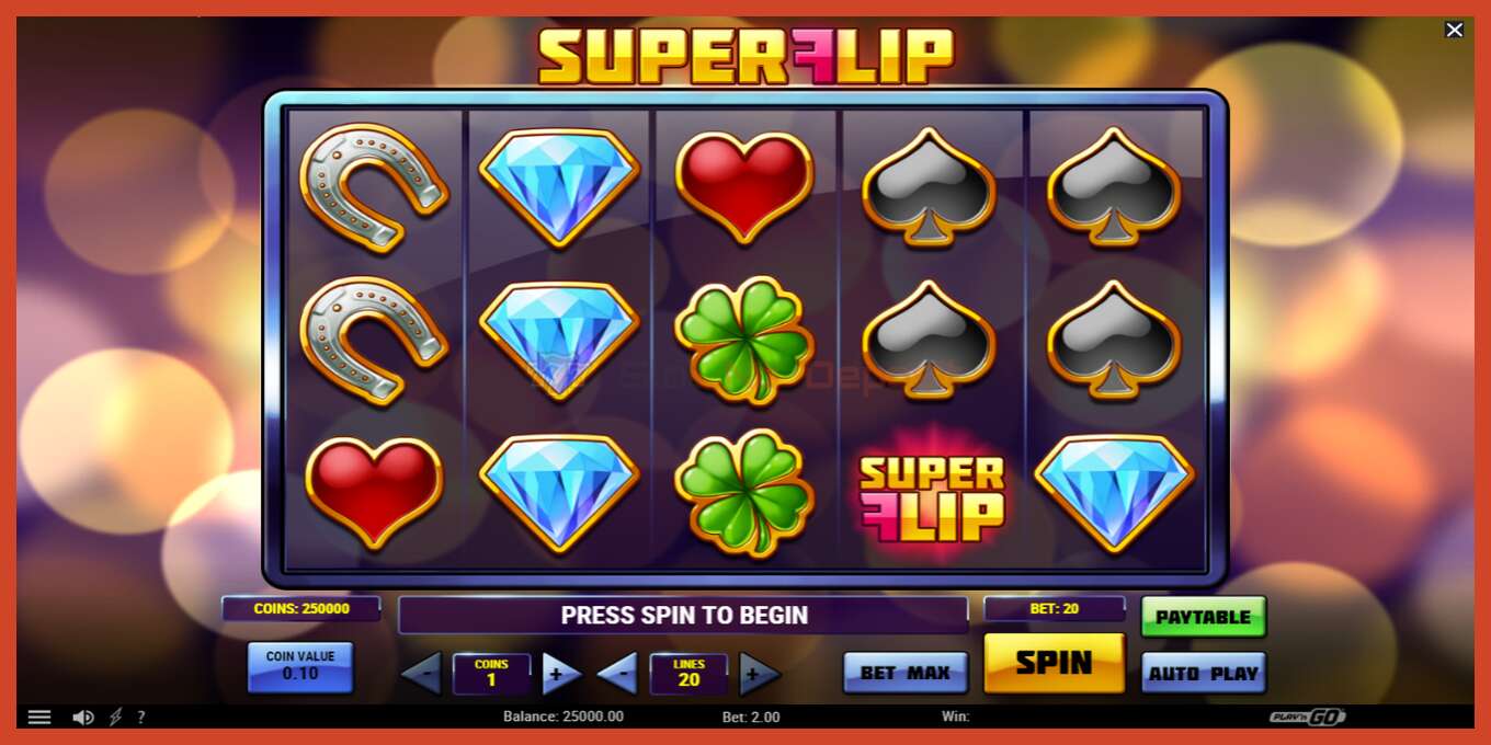 Slot screenshot: Super Flip no deposit, number - 2