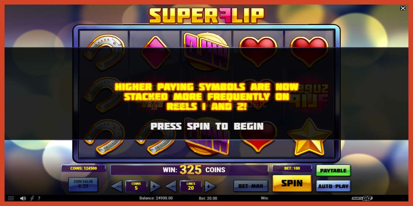 Slot screenshot: Super Flip no deposit, number - 4