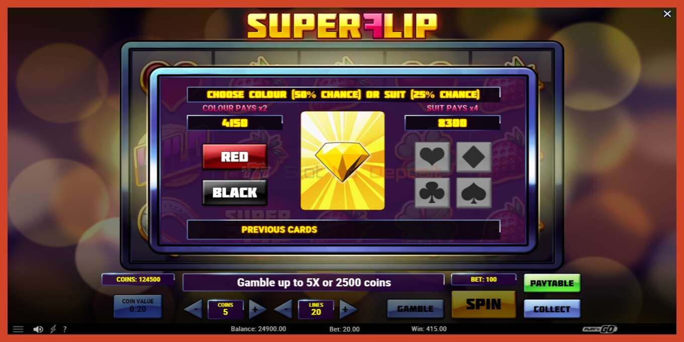 Slot screenshot: Super Flip no deposit, number - 6