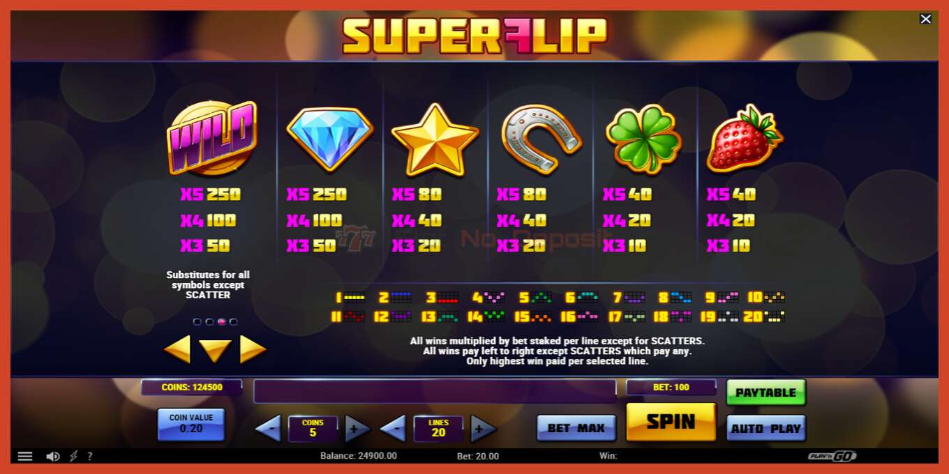 Slot screenshot: Super Flip no deposit, number - 7