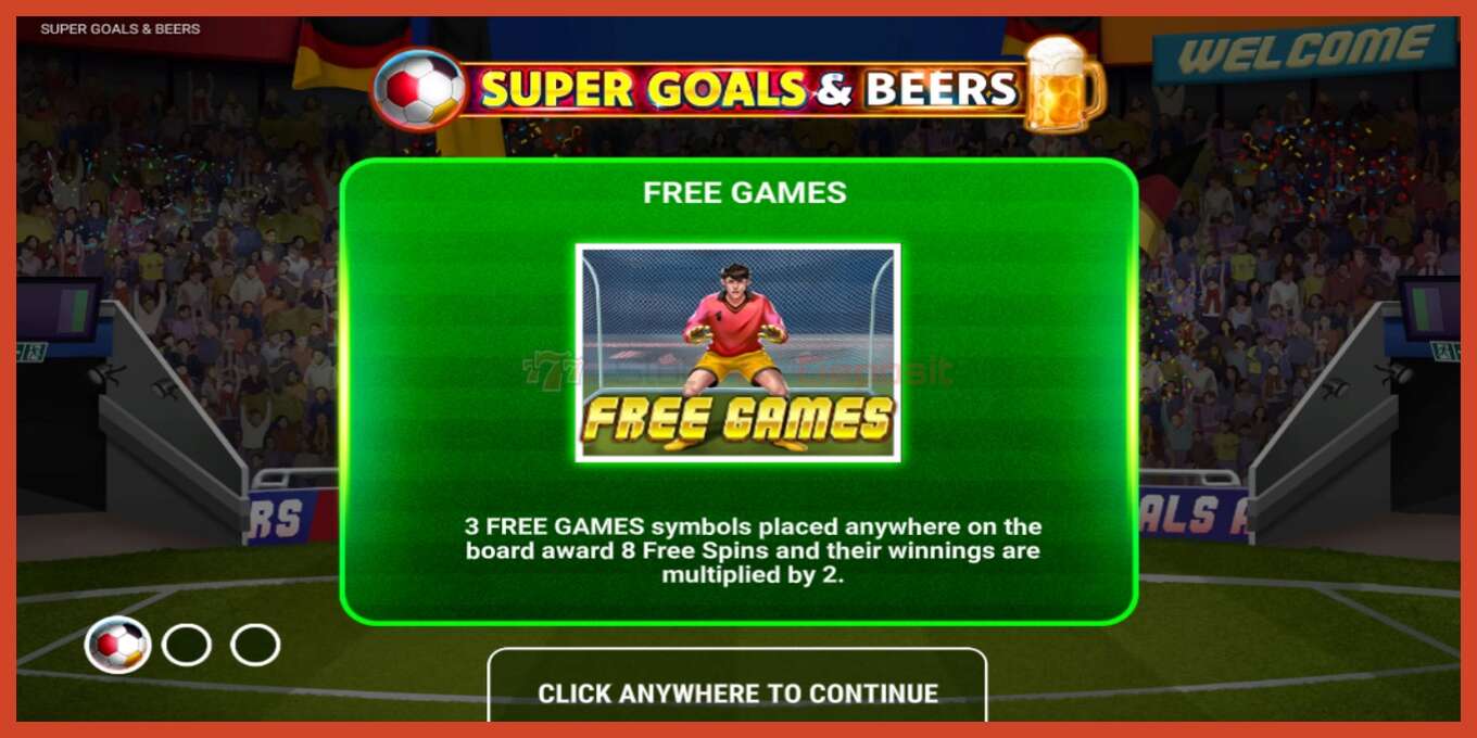 Slot ekran görüntüsü: Super Goals & Beers depozit yoxdur, nömrə - 1