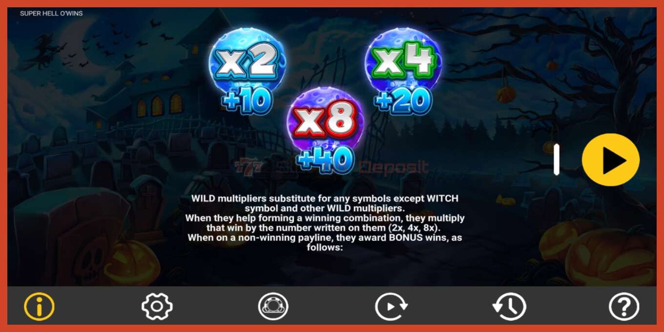 Slot screenshot: Super Hell OWins no deposit, number - 6