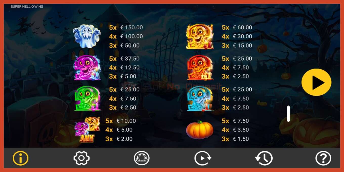 Slot screenshot: Super Hell OWins no deposit, number - 7