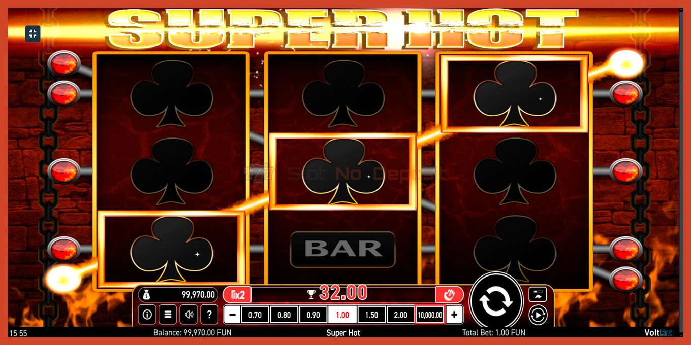 Slot screenshot: Super Hot no deposit, number - 2