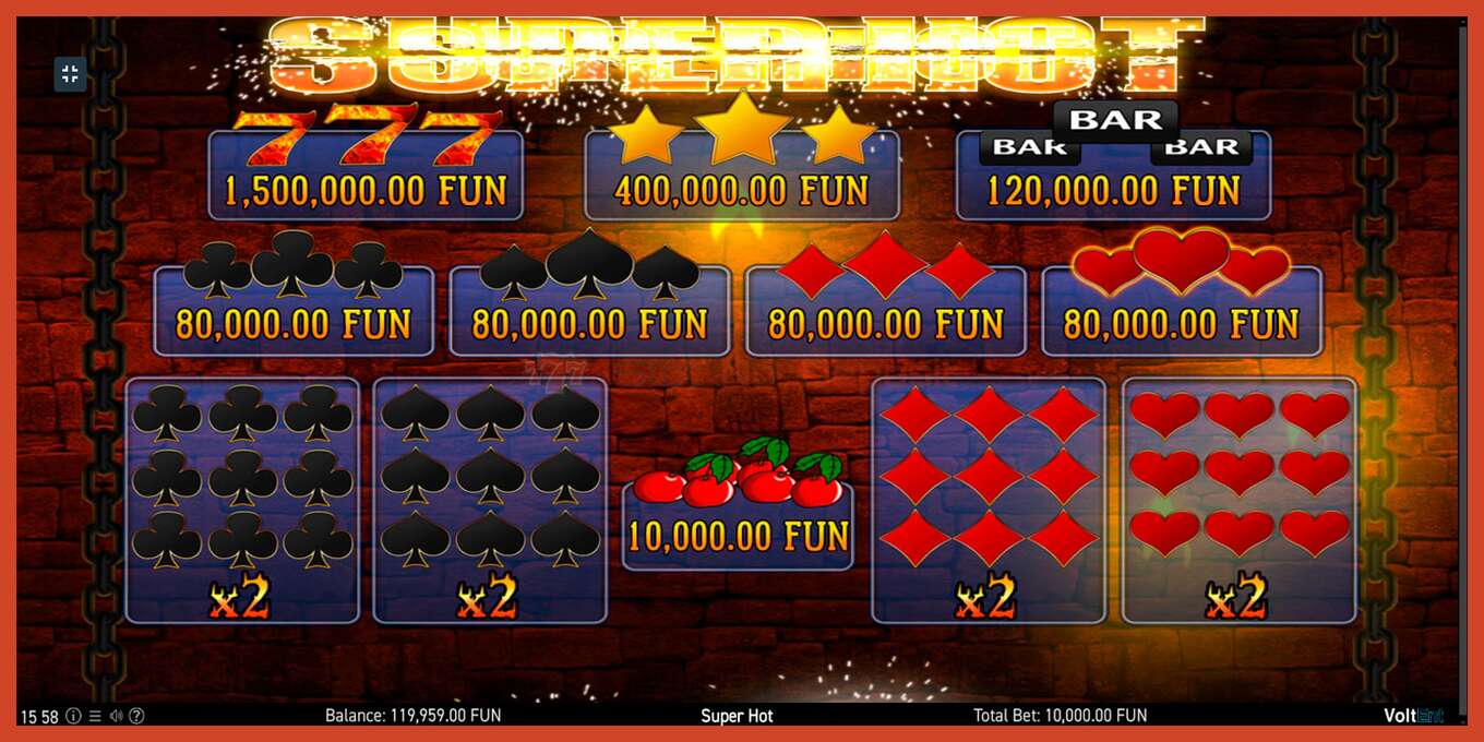 Slot screenshot: Super Hot no deposit, number - 6