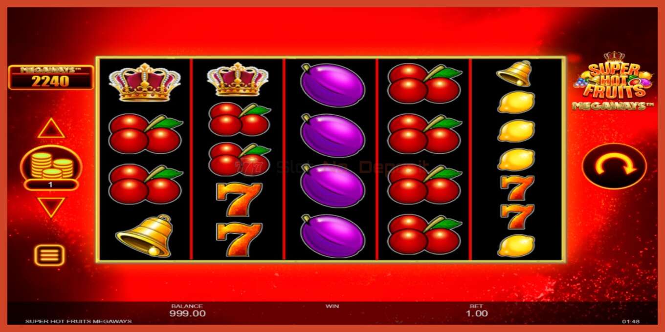 Slot screenshot: Super Hot Fruits Megaways nincs letét, szám - 2