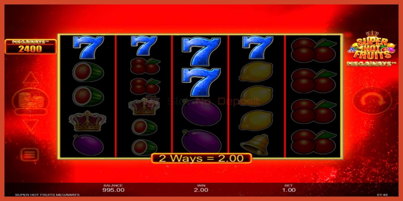 Slot screenshot: Super Hot Fruits Megaways nincs letét, szám - 3