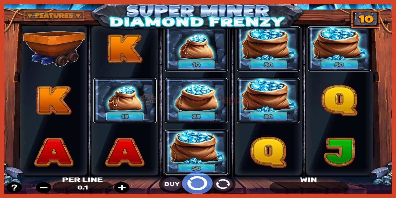 Slot screenshot: Super Miner - Diamond Frenzy no deposit, number - 2