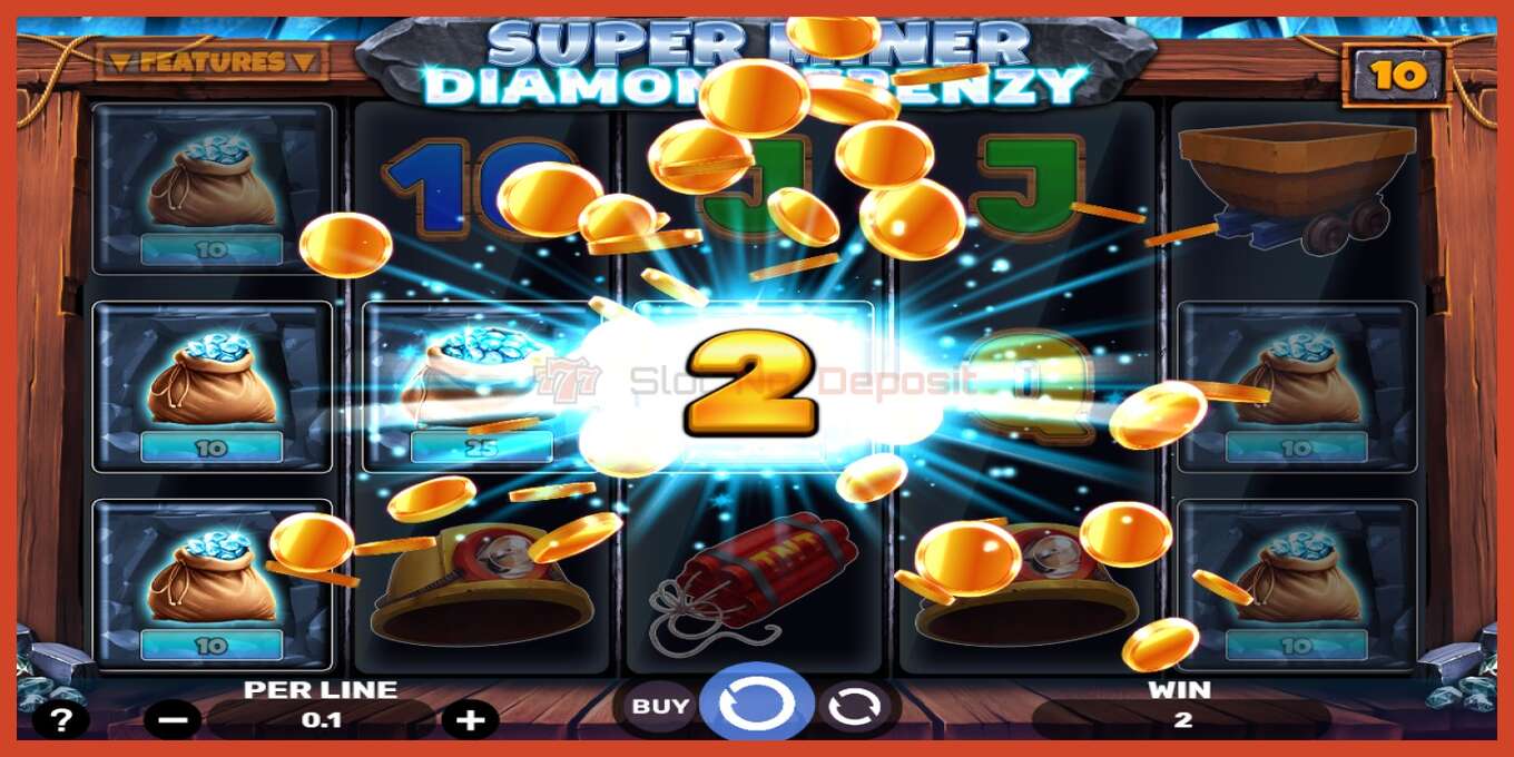 Slot screenshot: Super Miner - Diamond Frenzy no deposit, number - 3