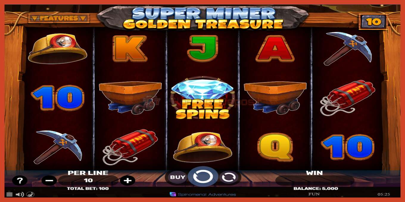 فتحة لقطة الشاشة: Super Miner - Golden Treasure لا إيداع, رقم - 2