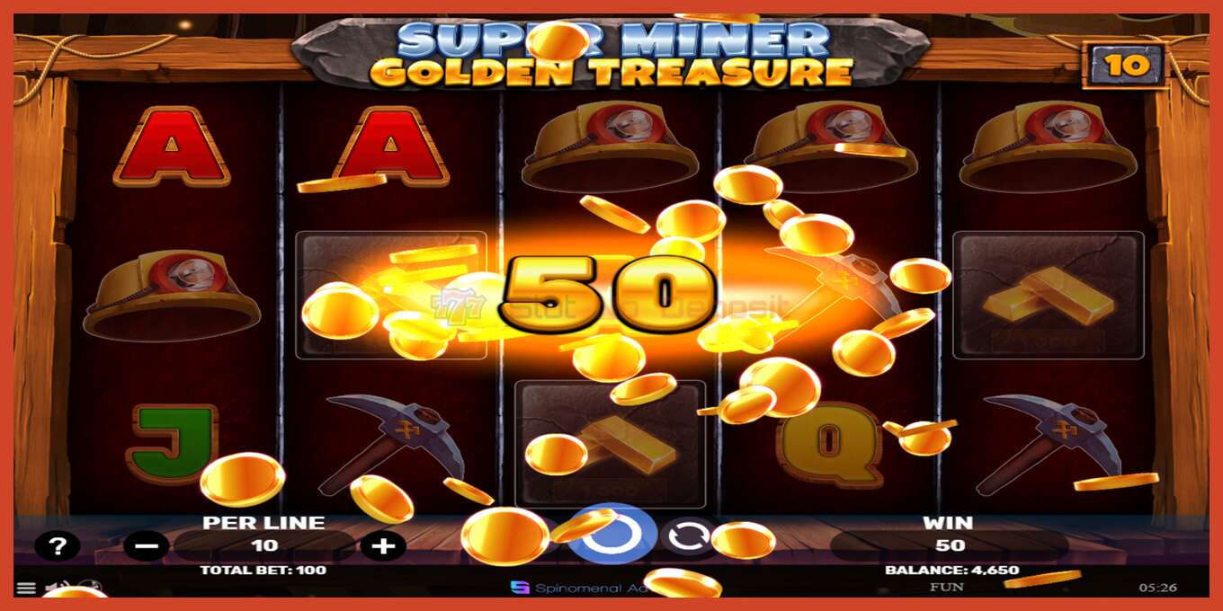 فتحة لقطة الشاشة: Super Miner - Golden Treasure لا إيداع, رقم - 3