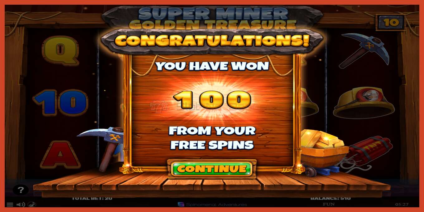 فتحة لقطة الشاشة: Super Miner - Golden Treasure لا إيداع, رقم - 5