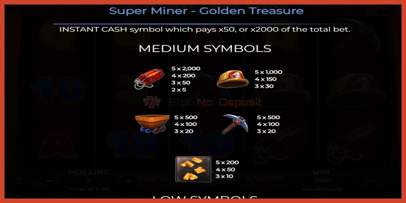 فتحة لقطة الشاشة: Super Miner - Golden Treasure لا إيداع, رقم - 6