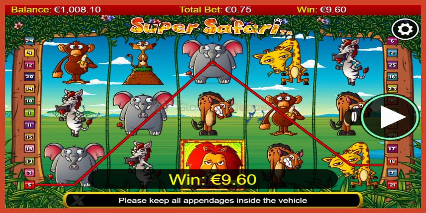 Slot screenshot: Super Safari no deposit, number - 2