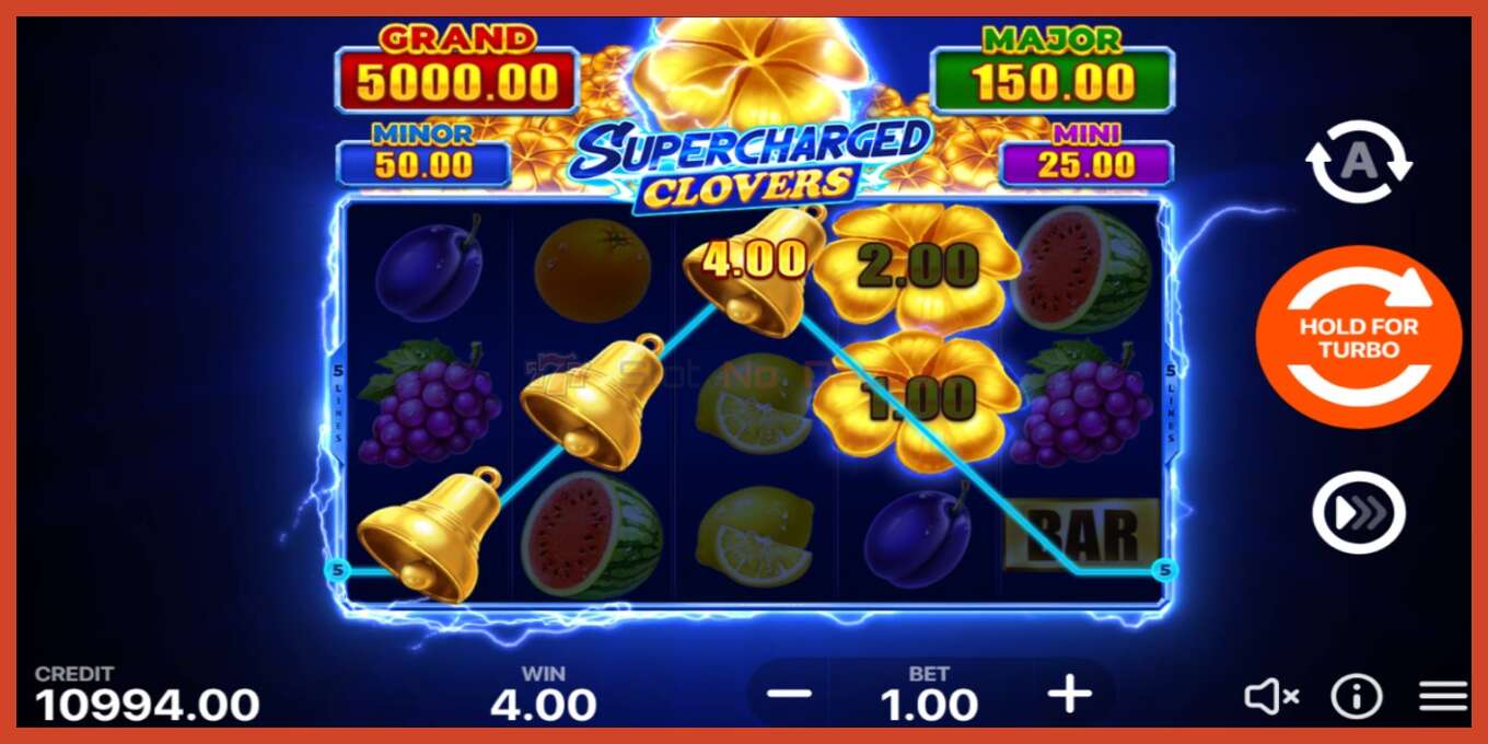 Slot screenshot: Supercharged Clovers: Hold and Win no deposit, number - 2