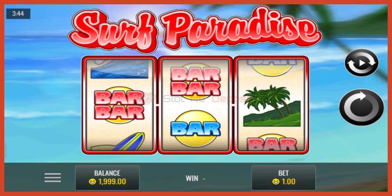 Slot ekran görüntüsü: Surf Paradise depozit yoxdur, nömrə - 1