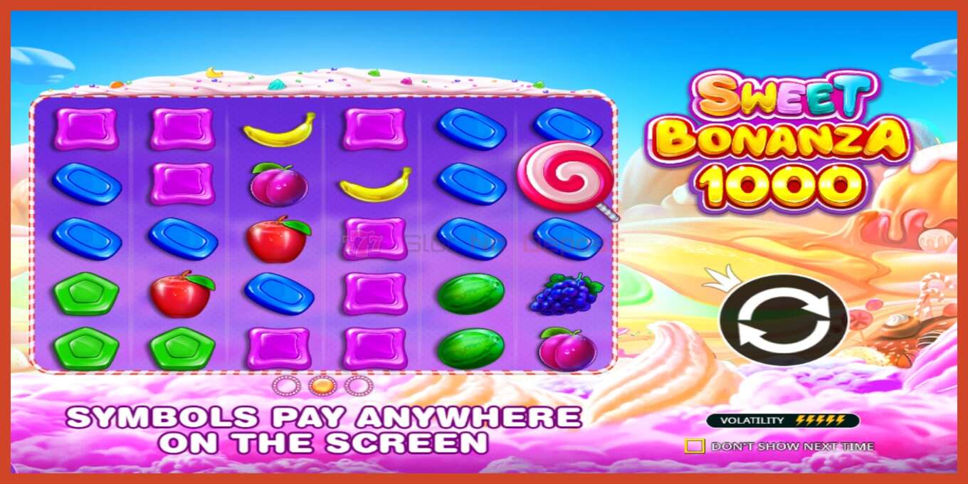 Slot screenshot: Sweet Bonanza 1000 no deposit, number - 1