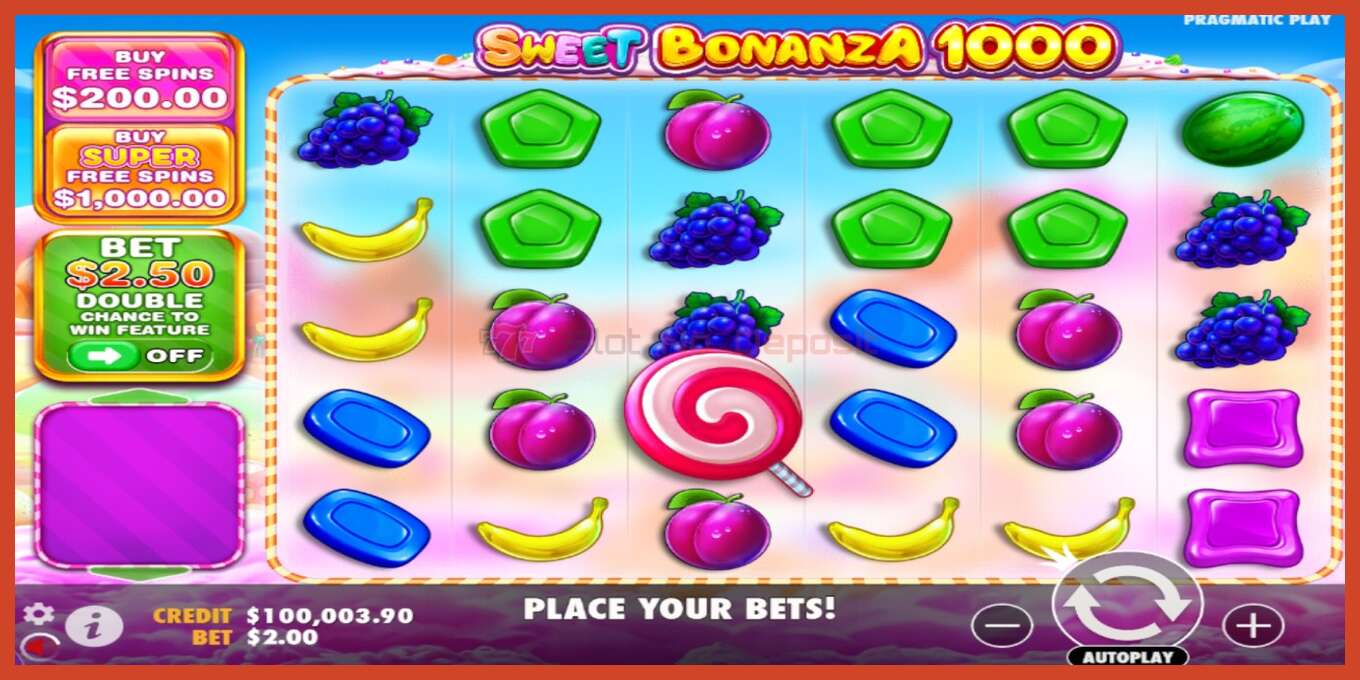 Slot screenshot: Sweet Bonanza 1000 no deposit, number - 2