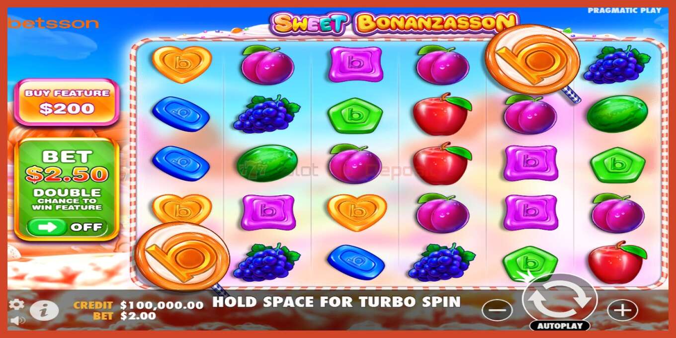 Slot screenshot: Sweet Bonanzasson no deposit, number - 1