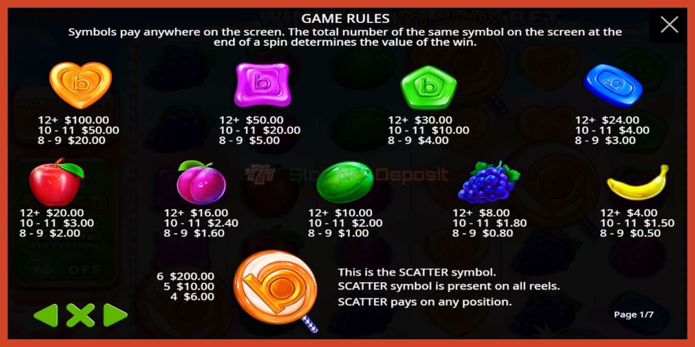 Slot screenshot: Sweet Bonanzasson no deposit, number - 3