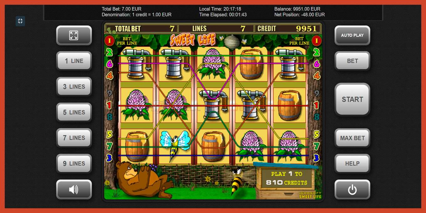 Slot screenshot: Sweet Life no deposit, number - 5