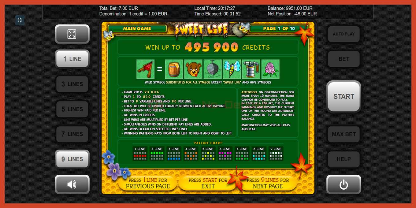 Slot screenshot: Sweet Life no deposit, number - 6