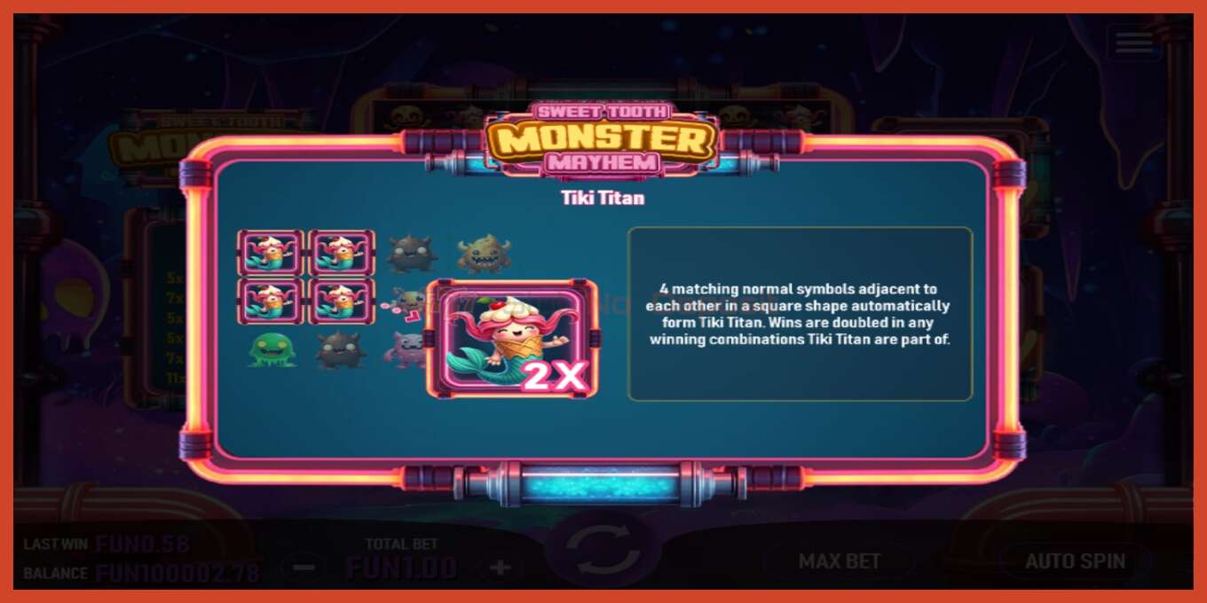 Slot screenshot: Sweet Tooth Monster Mayhem no deposit, number - 4