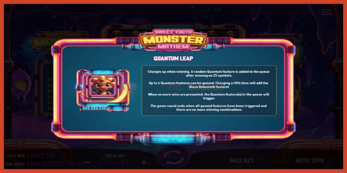 Slot screenshot: Sweet Tooth Monster Mayhem no deposit, number - 6