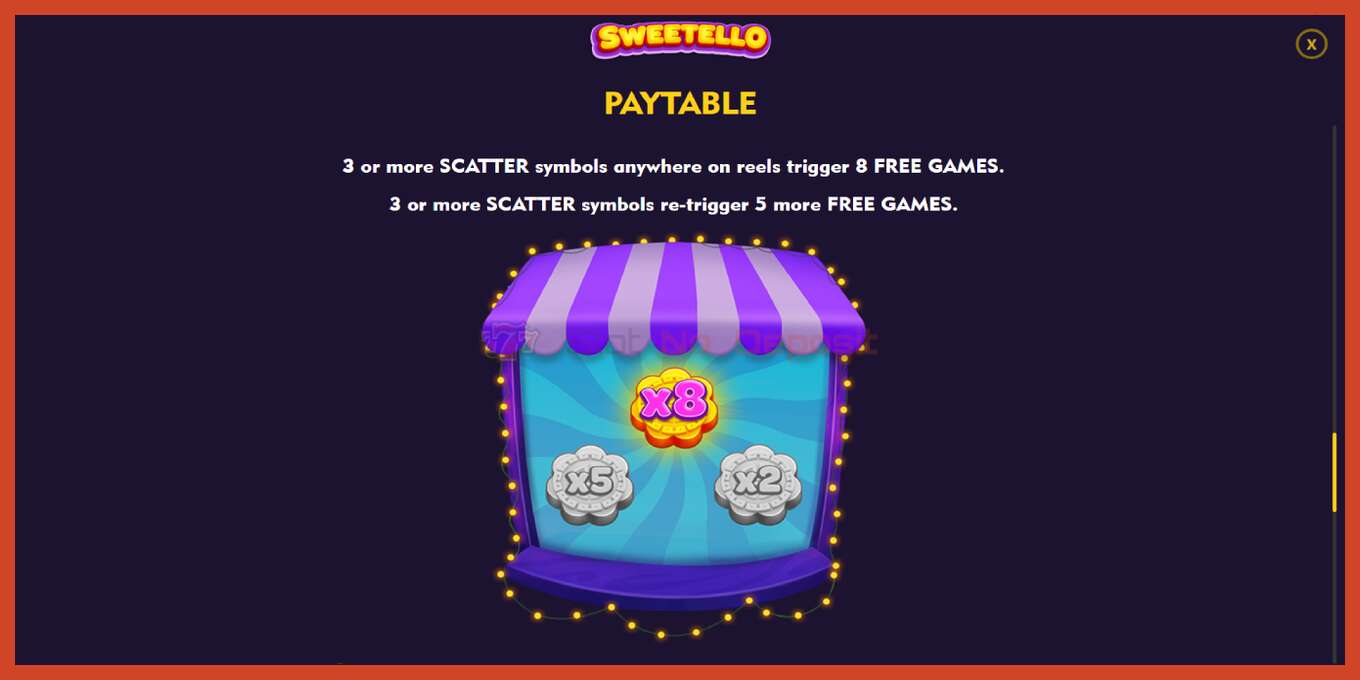 Slot screenshot: Sweetello bez depozita, broj - 7