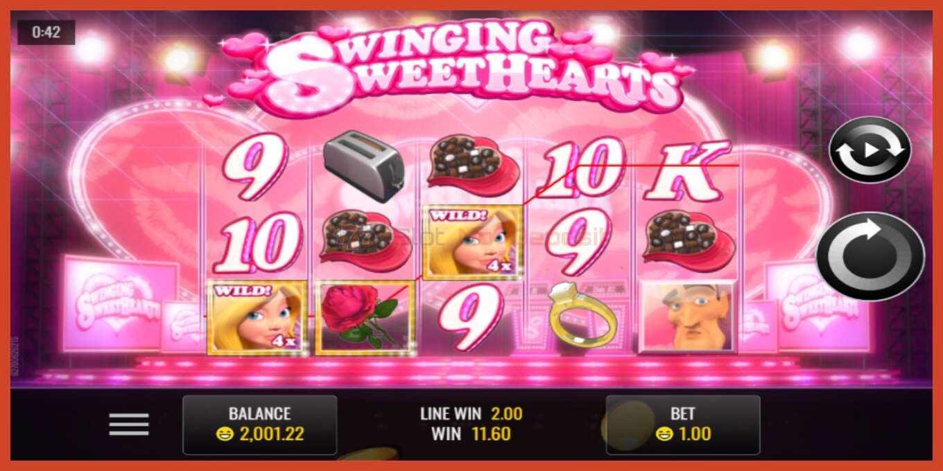 Slot screenshot: Swinging Sweethearts no deposit, number - 2