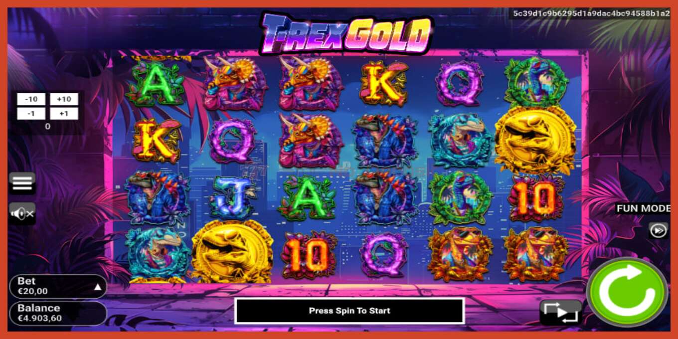 Slot screenshot: T-Rex Gold no deposit, number - 2