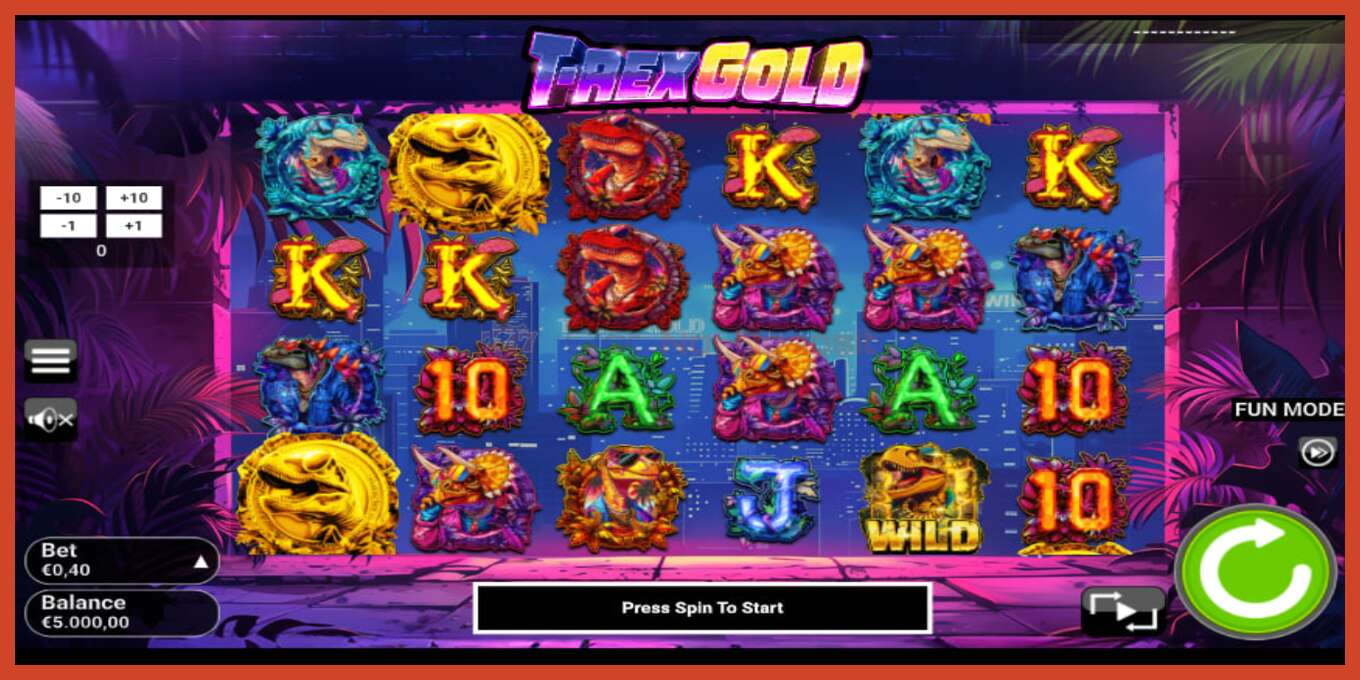 Slot screenshot: T-Rex Gold no deposit, number - 3