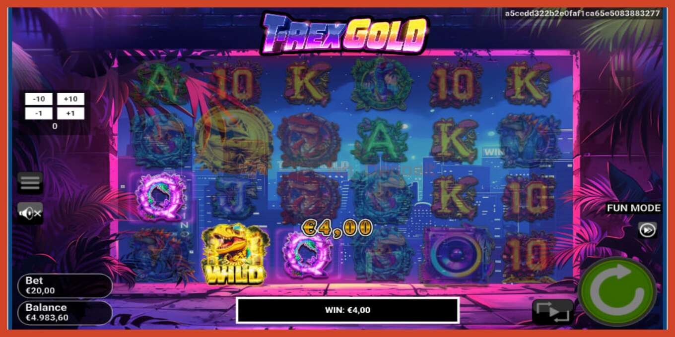 Slot screenshot: T-Rex Gold no deposit, number - 4