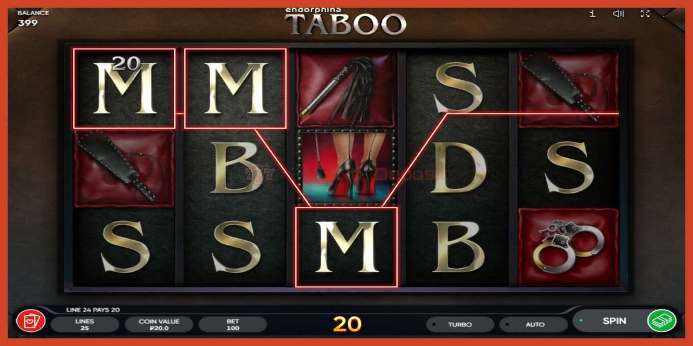 Slot screenshot: Taboo no deposit, number - 3