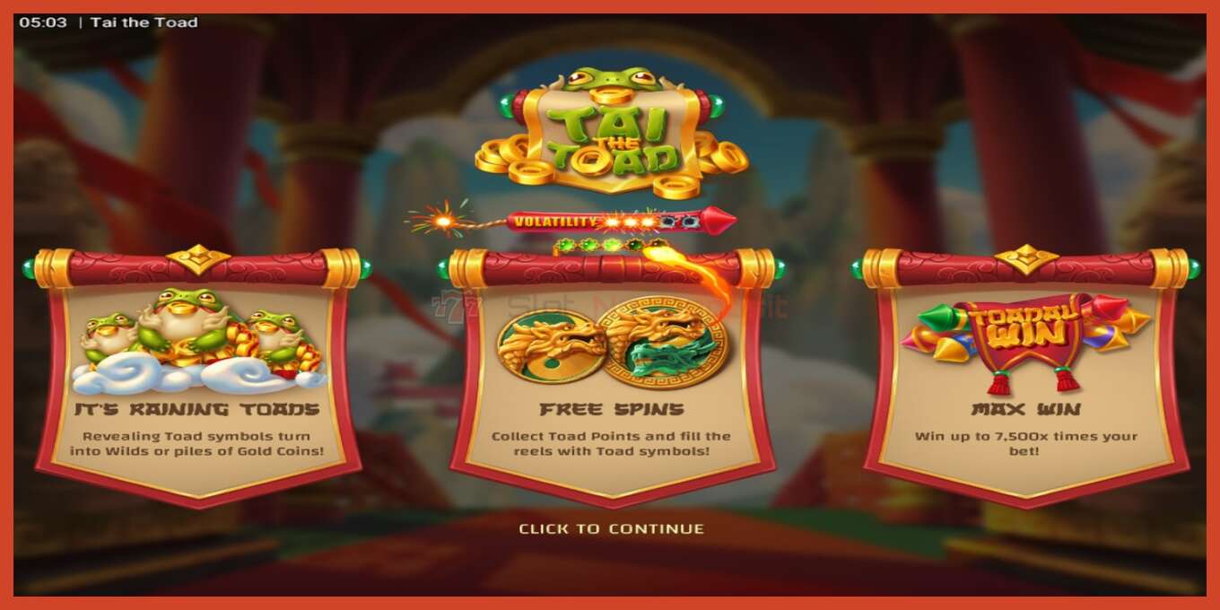 Schermafbeelding van slot: Tai the Toad geen aanbetaling, nummer - 1