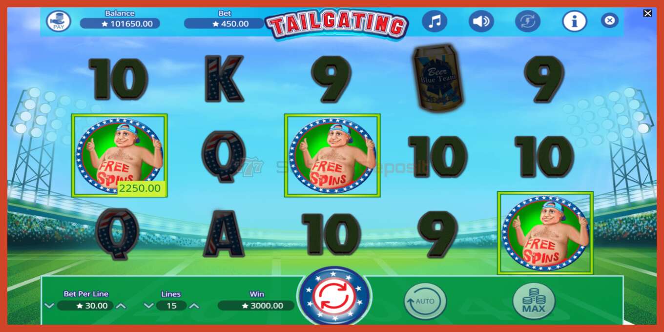 Slot screenshot: Tailgating no deposit, number - 3