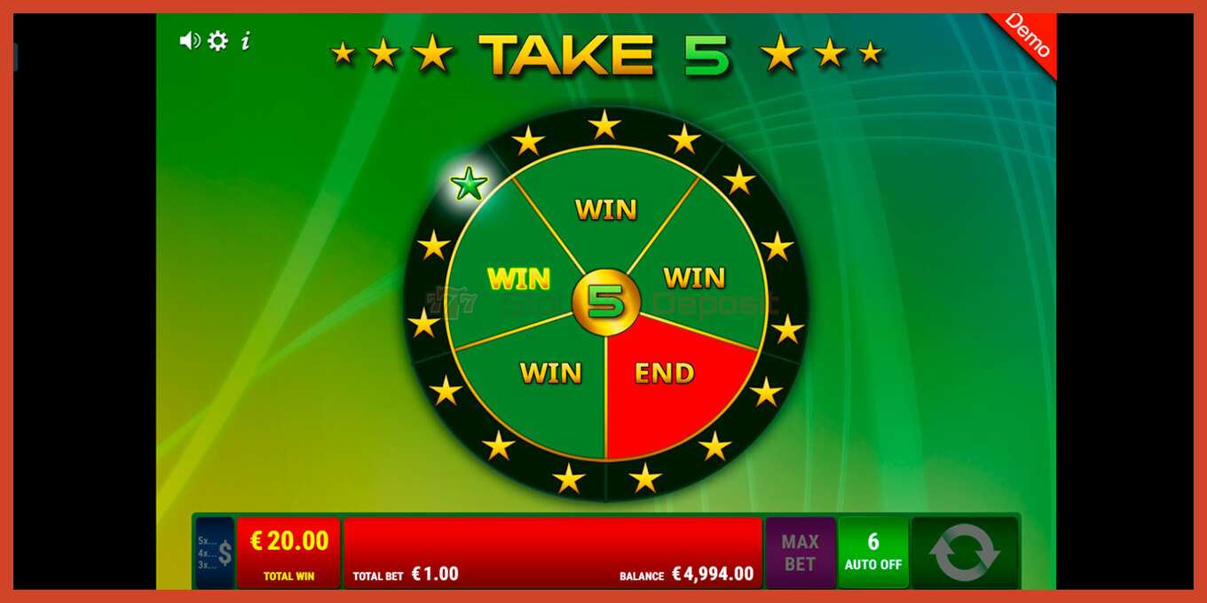 Slot screenshot: Take 5 no deposit, number - 3