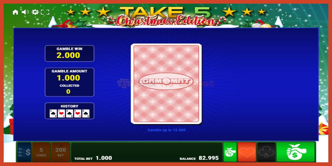 Slot screenshot: Take 5 Christmas Edition no deposit, number - 4