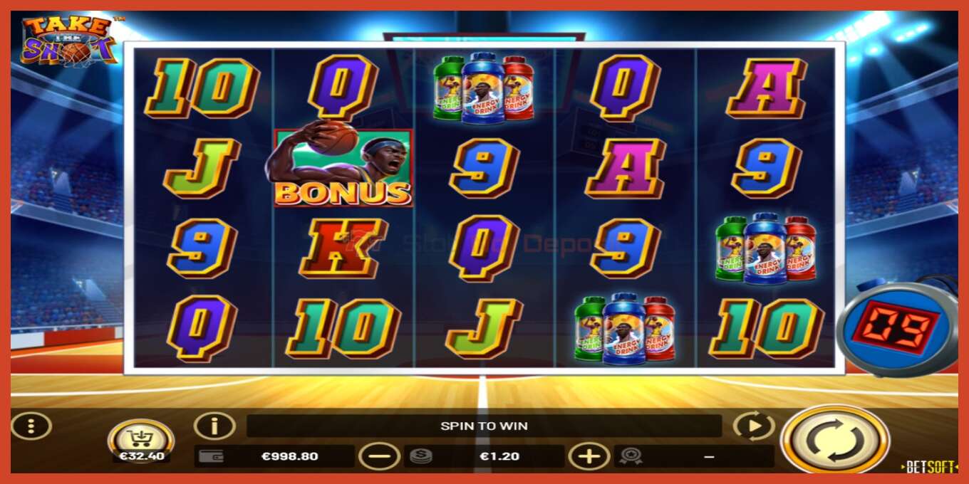 Slot screenshot: Take The Shot no deposit, number - 1