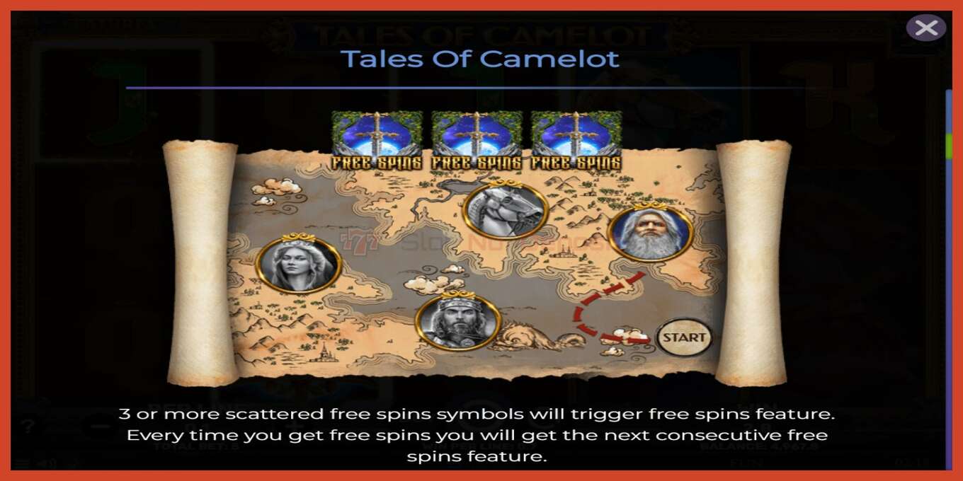 Slot screenshot: Tales of Camelot no deposit, number - 4