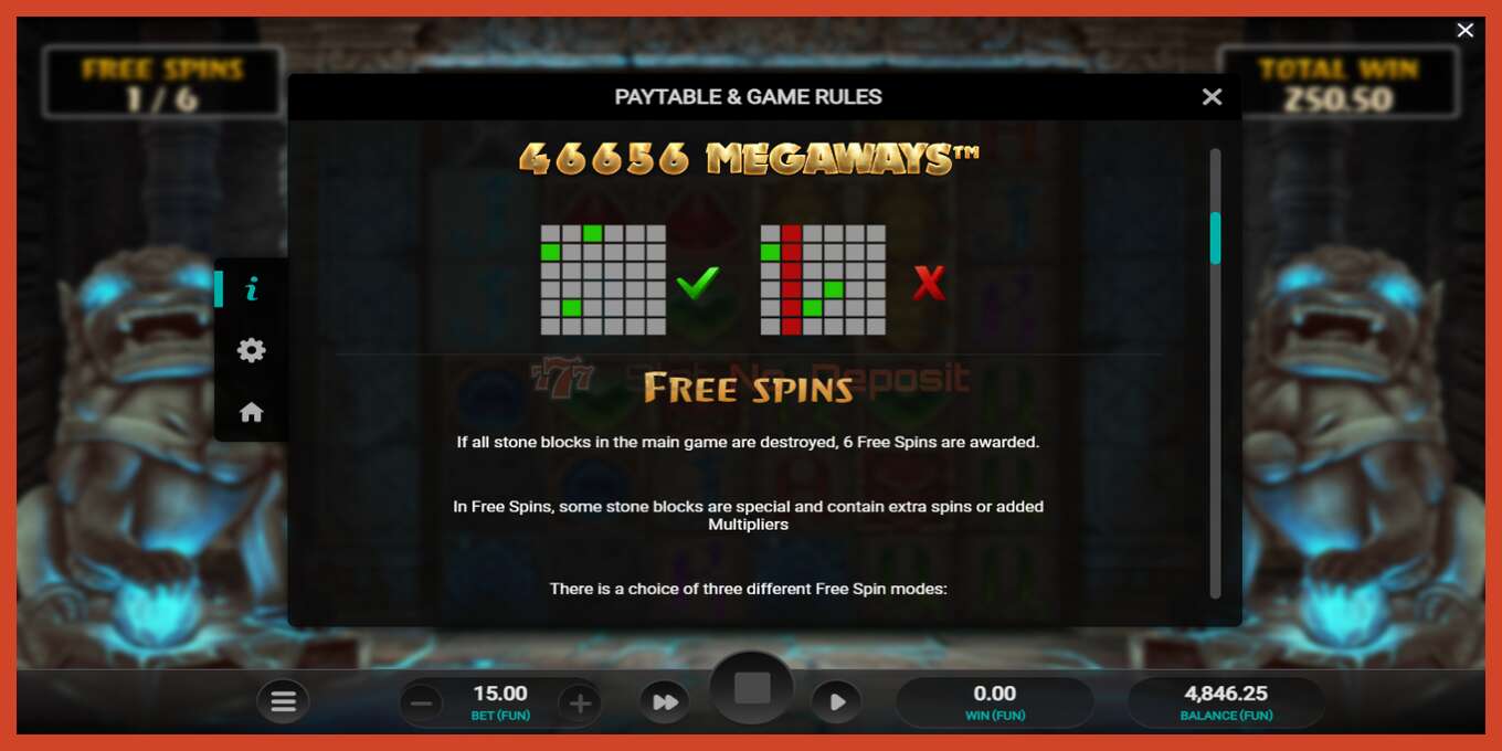 Slot screenshot: Temple Tumble no deposit, number - 7