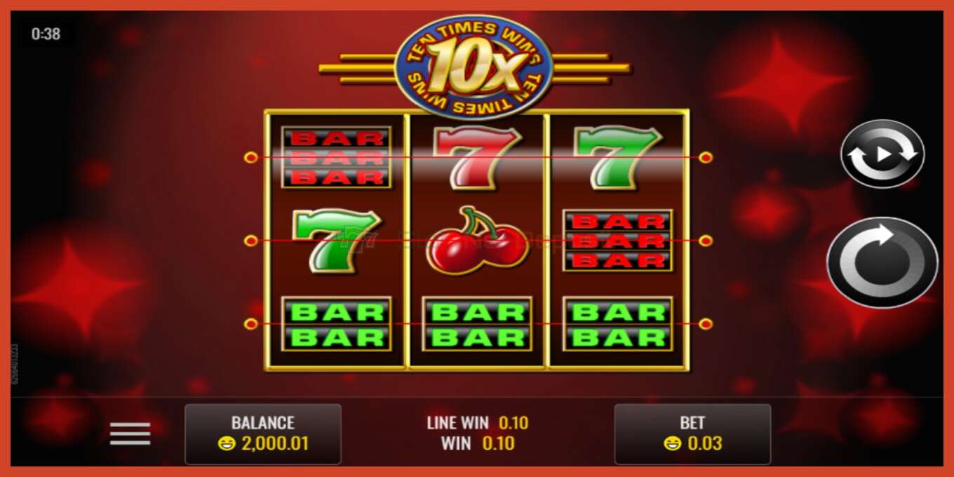 Slot screenshot: Ten Times Wins no deposit, number - 1