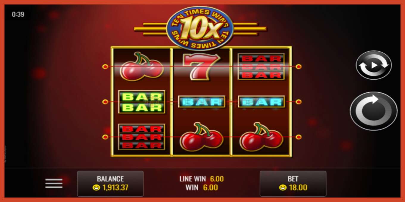 Slot screenshot: Ten Times Wins no deposit, number - 2